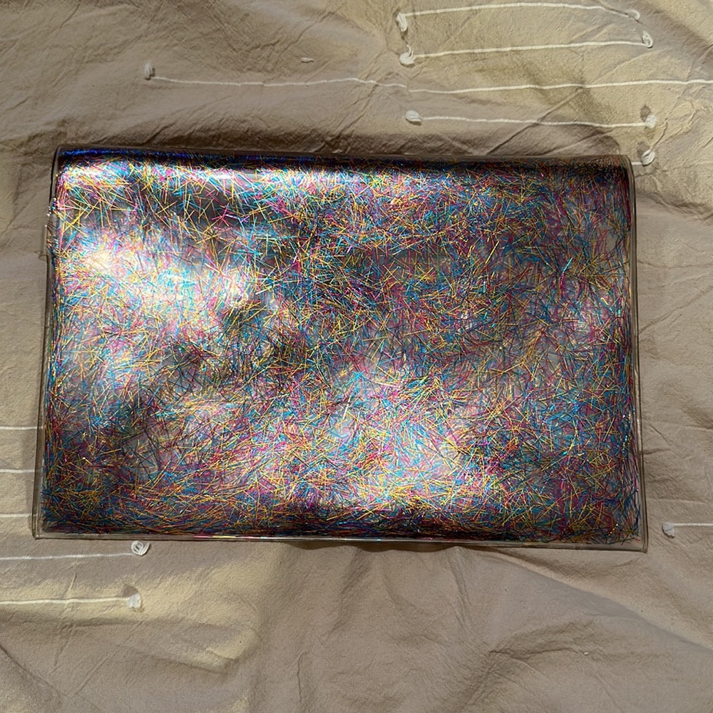 Metallic String Confetti Envelop Clutch - image 2